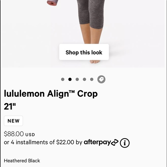 NWT Lululemon Align Crop 21” Heathered Black - Picture 4 of 13
